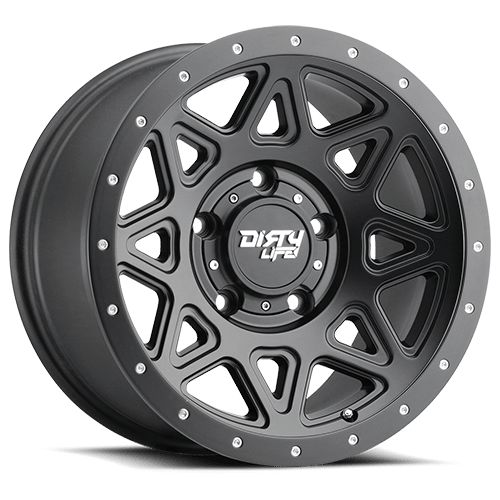 Dirty Life Wheels 9305 Theory 17x9/5x127 BP/-12mm Offset/78.1mm Hub Matte Black Wheel - Beadlock - 9305-7973MB