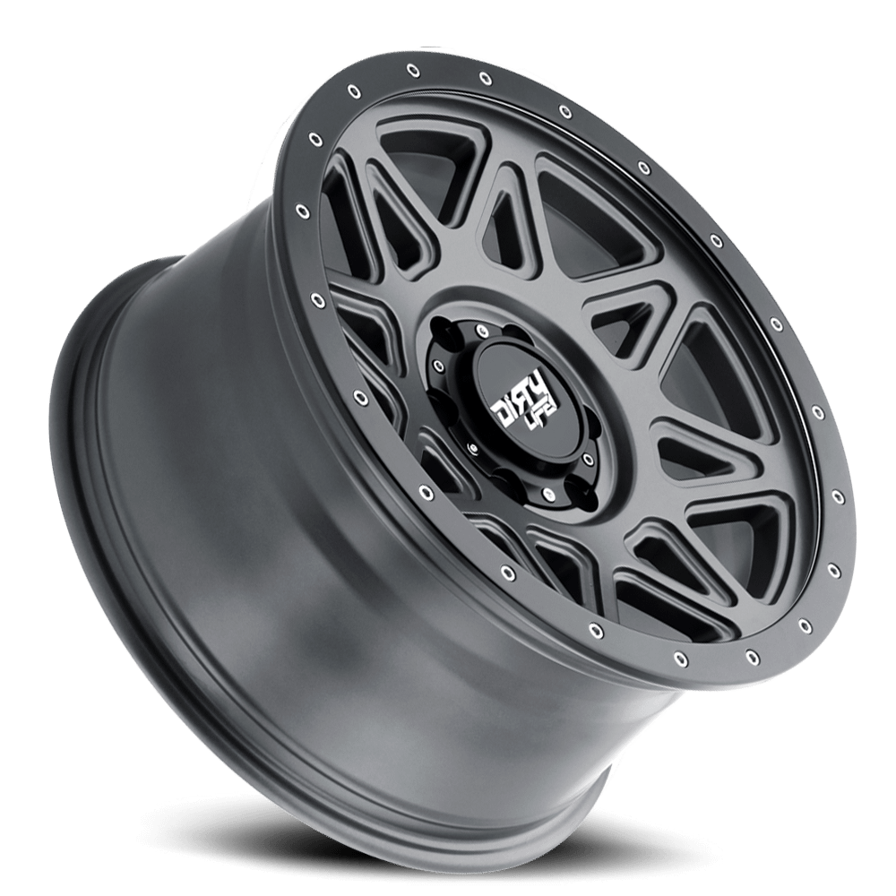 Dirty Life Wheels 9305 Theory 18x9/6x139.7 BP/0mm Offset/106mm Hub Matte Gunmetal Wheel - Beadlock - 9305-8983MGT