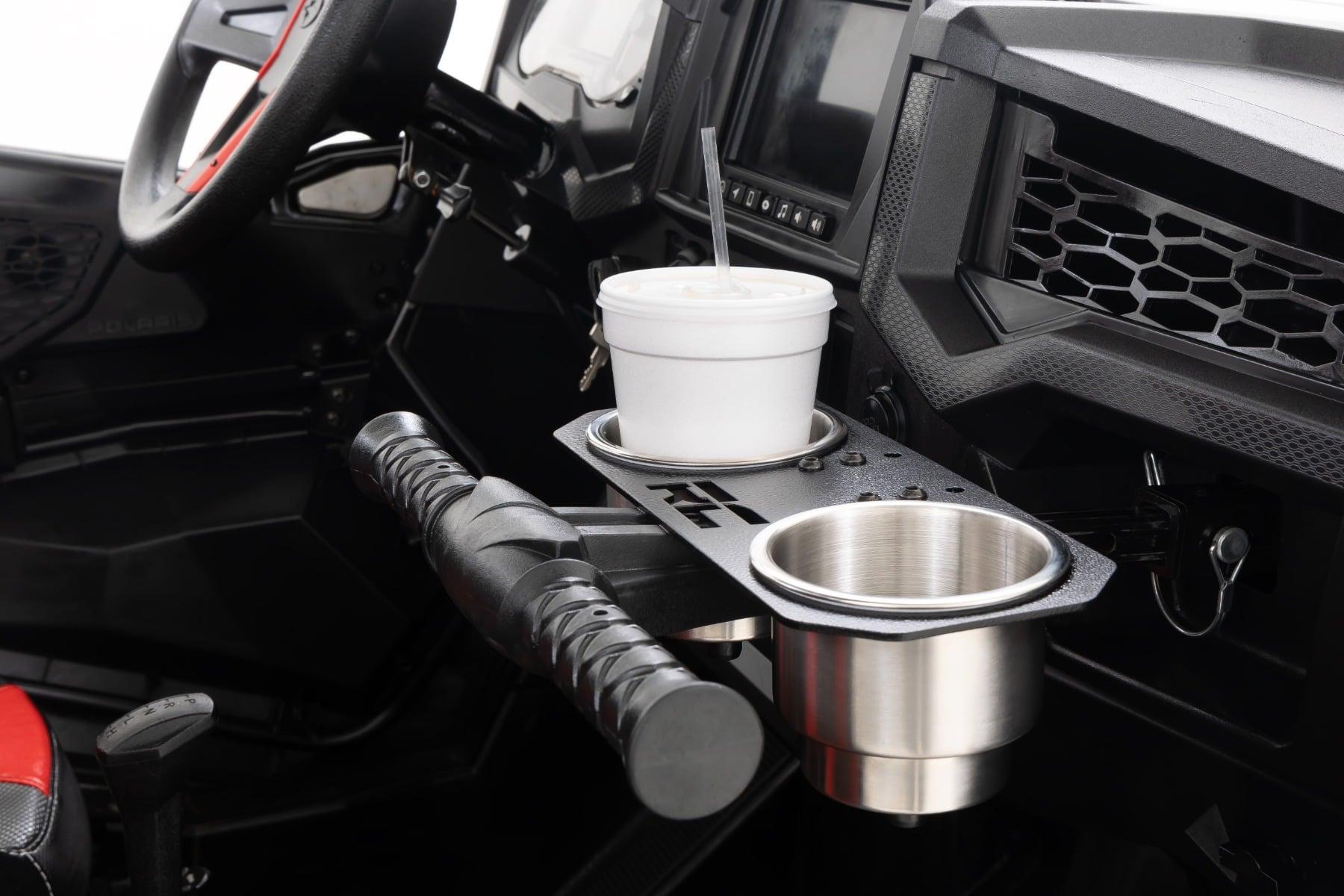 Rough Country Passenger Grip Handle Dual Cup Holder Polaris RZR 4 900/RZR S 1000 (2014-2023 RZR S 800, RZR 900, RZR 4 900 EPS LE, RZR 800 XC Edition, RZR 800 EPS LE, RZR 800, RZR 4 800 EPS LE, RZR 900 EPS LE, RZR 570, RZR XP 1000 EPS, RZR 170, RZR XP 4 10