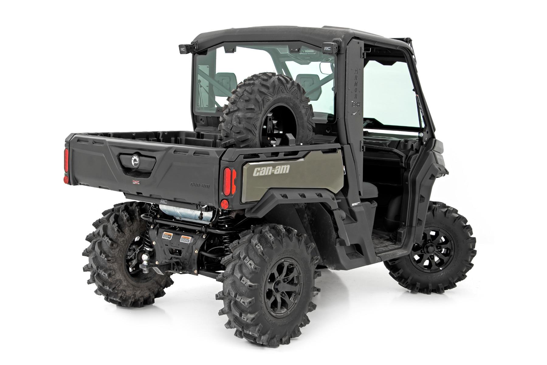 Rough Country Spare Tire Carrier Bed Side Mount 16-22 Polaris Ranger 1000XP/13-21 Ranger 900XP Rough Country - 93089