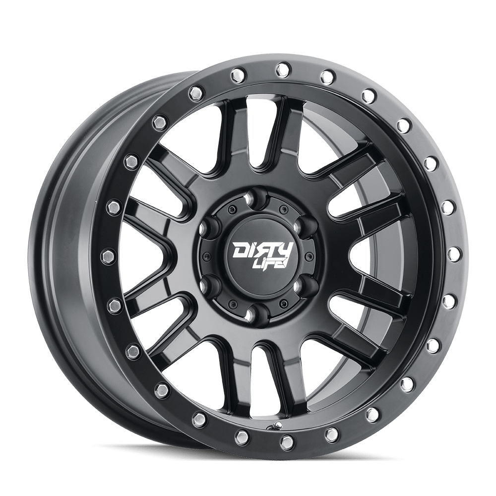 Dirty Life Wheels 9309 Canyon Pro 17x9/6x139.7 BP/0mm Offset/106mm Hub Matte Black Wheel - Beadlock - 9309-7983MB0