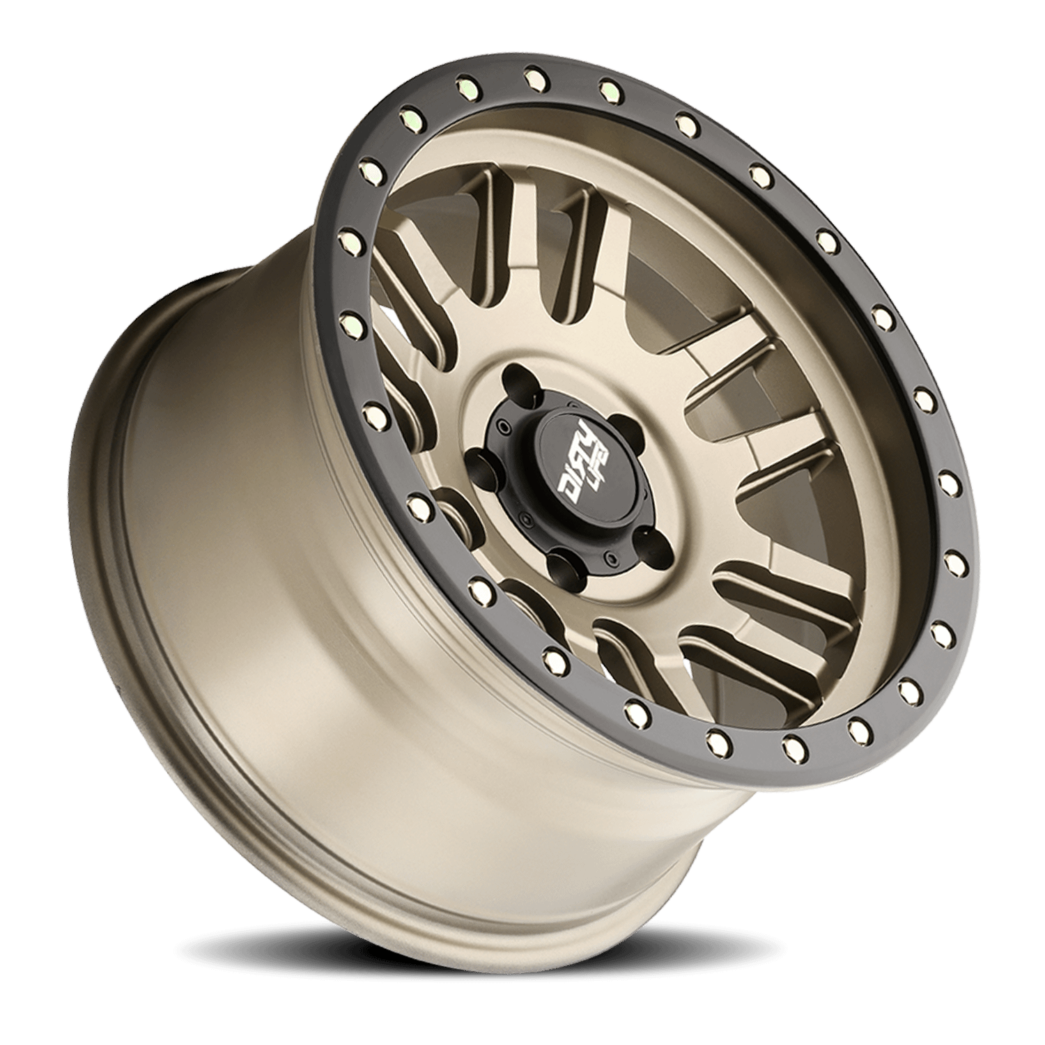 Dirty Life Wheels 9309 Canyon Pro 17x9/5x139.7 BP/0mm Offset/108.1mm Hub Satin Gold Wheel - Beadlock - 9309-7985MGD0