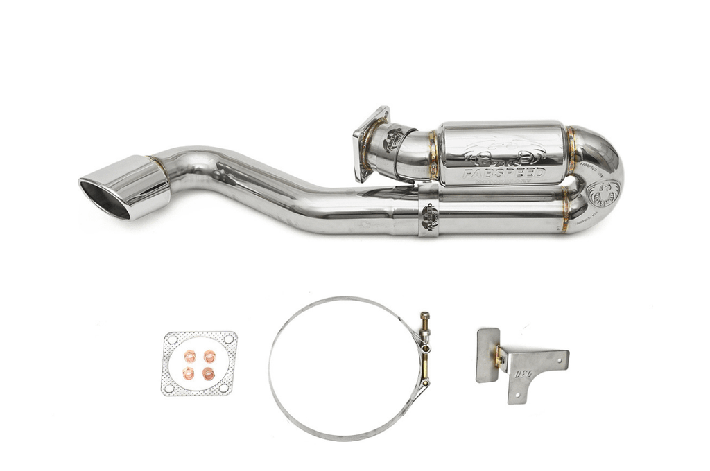 Fabspeed 1976-1989 911 Turbo/ 930 Single Outlet Supercup Race Exhaust System with Single Quad Tip. - FS.POR.911T.SCUPSQ