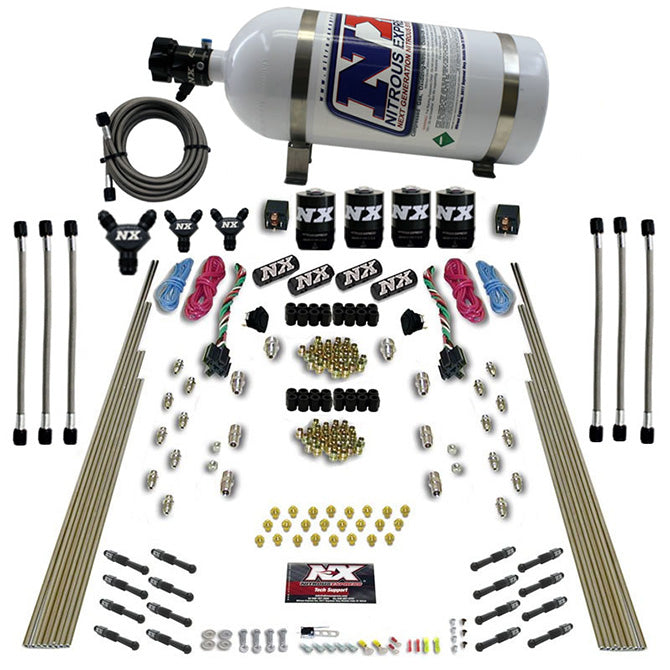 Nitrous Express 8 Cyl Dry Direct Port, Dual Stage, 4 Solenoids, With 10Lb Bottle (200-600Hp) - 93106-10