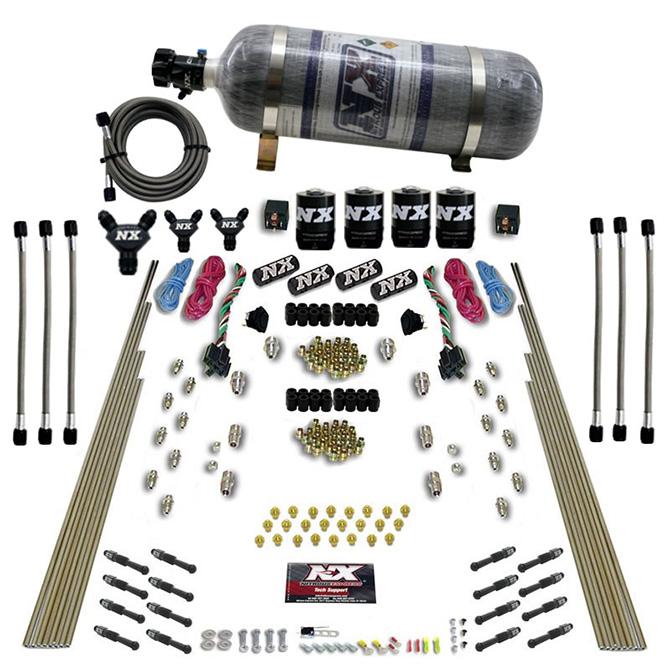 Nitrous Express 8 Cyl Dry Direct Port, Dual Stage, 4 Solenoids, W/ Composite Bottle (200-600Hp) - 93106-12