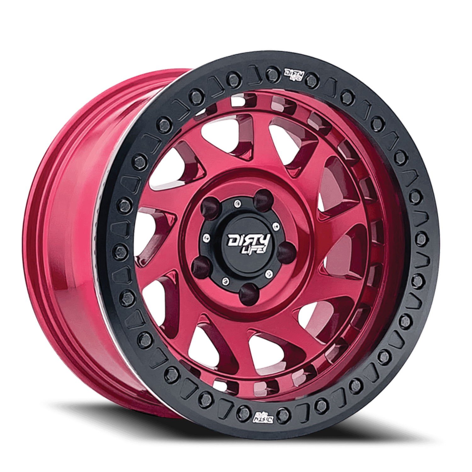 Dirty Life Wheels 9313 Enigma Race 17x9 / 8x165.1 BP / -12mm Offset / 130.8mm Hub Crimson Candy Red Wheel - 9313-7981R12