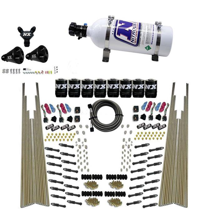 Nitrous Express 8 Cyl Dry Direct Port, Four Stage, 8 Solenoids, With 5Lb Bottle (200-600Hp) - 93306-05