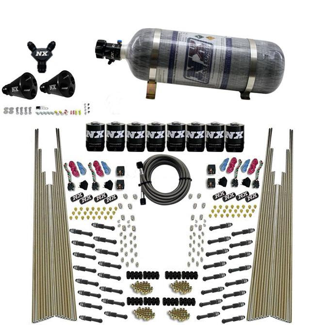 Nitrous Express 8 Cyl Dry Direct Port, Four Stage, 8 Solenoids, W/ Composite Bottle (200-600Hp) - 93306-12