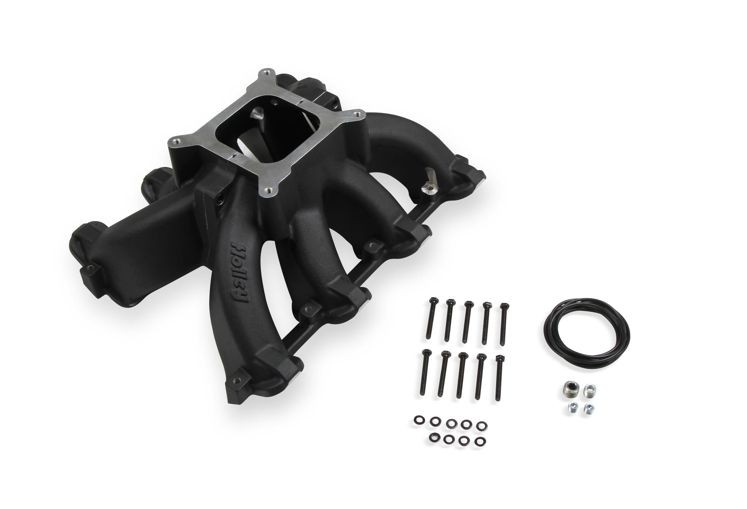 Holley Single Plane Split-Design Race Intake Manifold- GM LS1/LS2/LS6- Black.  - 300-256BK