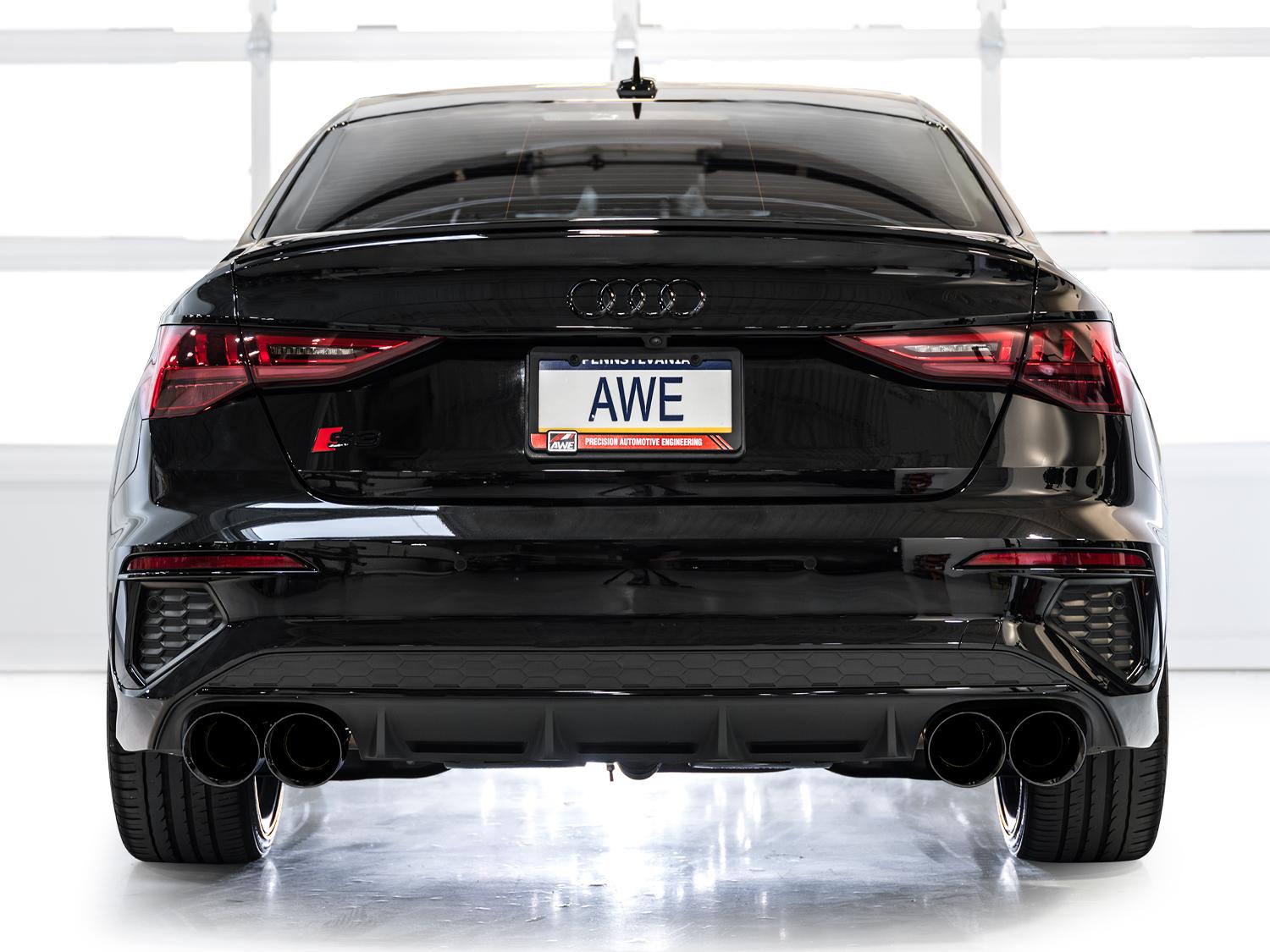 AWE Track Edition Exhaust for Audi 8Y S3 - Diamond Black Tips - 3020-43897