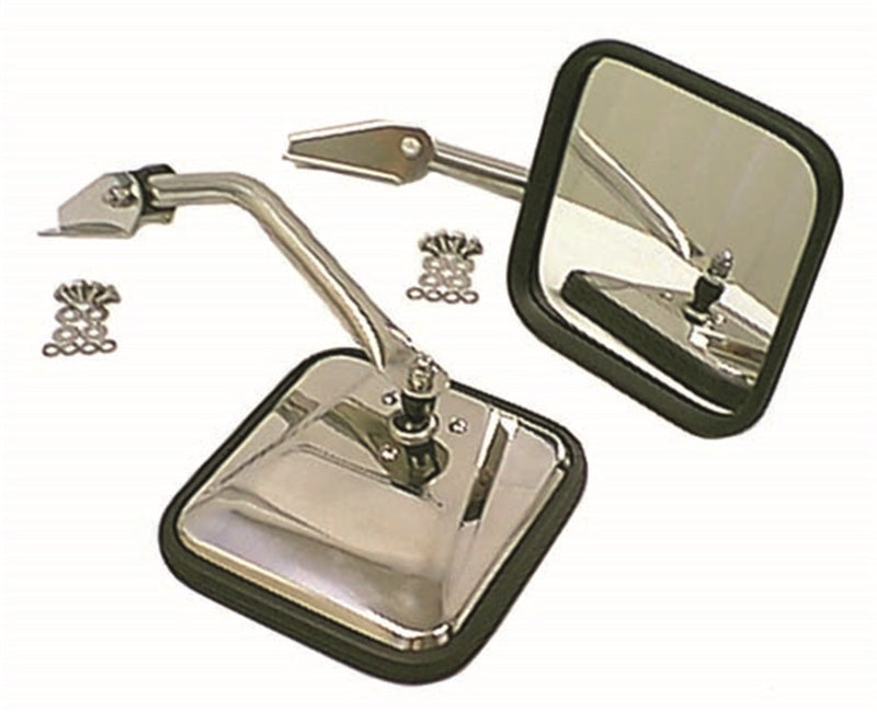 Rugged Ridge Door Mirror Kit Cj-Style Chrome; 55-86 Jeep Cj5/Cj6/Cj7/Cj8 - 11010.01