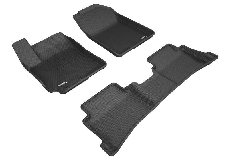 3D MAXpider 2018-2020 Hyundai Accent Sedan Kagu 1st & 2nd Row Floormats - Black