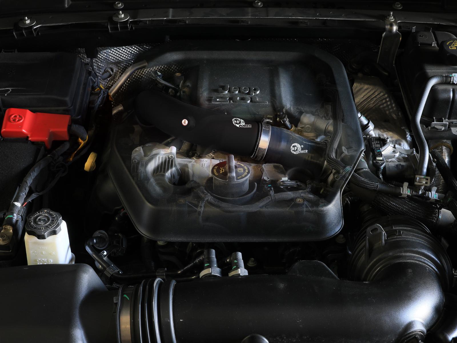 AFE BladeRunner 2-1/2 IN Aluminum Hot Charge Pipe Black (2024-2025 Wrangler) - 46-20778-B