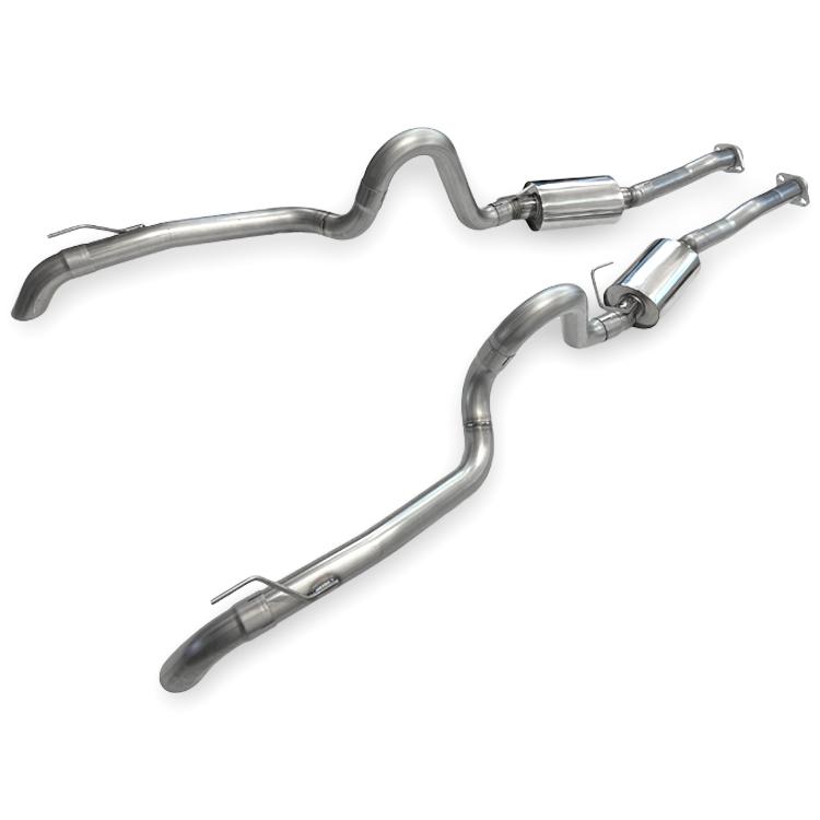MRT Engineering 1979-93 Mustang V8 MRT Interceptor Cat-Back w/ TurnDown Tips - 93D205