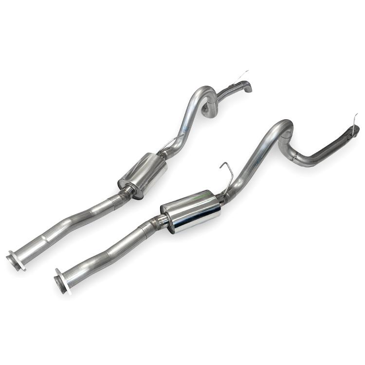 MRT Engineering 1979-93 Mustang V8 MRT Interceptor Cat-Back w/ TurnDown Tips - 93D205