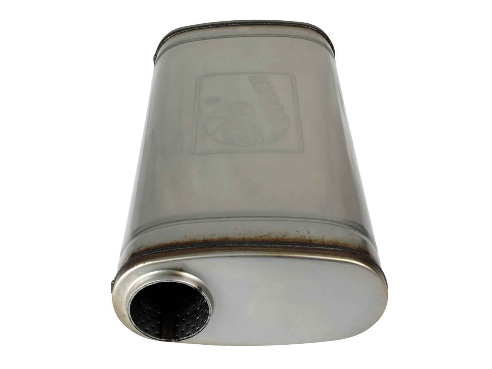 AFE MACH Force-Xp 304 Stainless Steel Muffler (2-1/2 IN ID Center/Offset x 9 IN W x 4 IN H x 18 IN L - Oval Body) - 49M30019