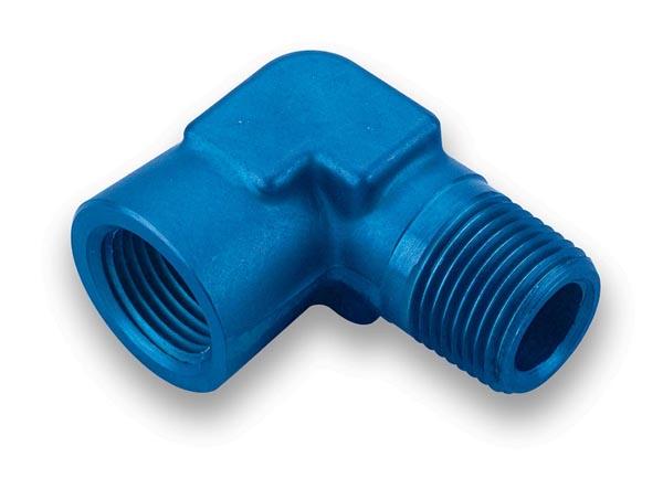 Earls 90 Deg. Aluminum Npt Elbow - Size: 1/8 In. Npt Female To 1/8 In. Npt Male - Anodized Blue - Bagged Packaging - - 991401ERL