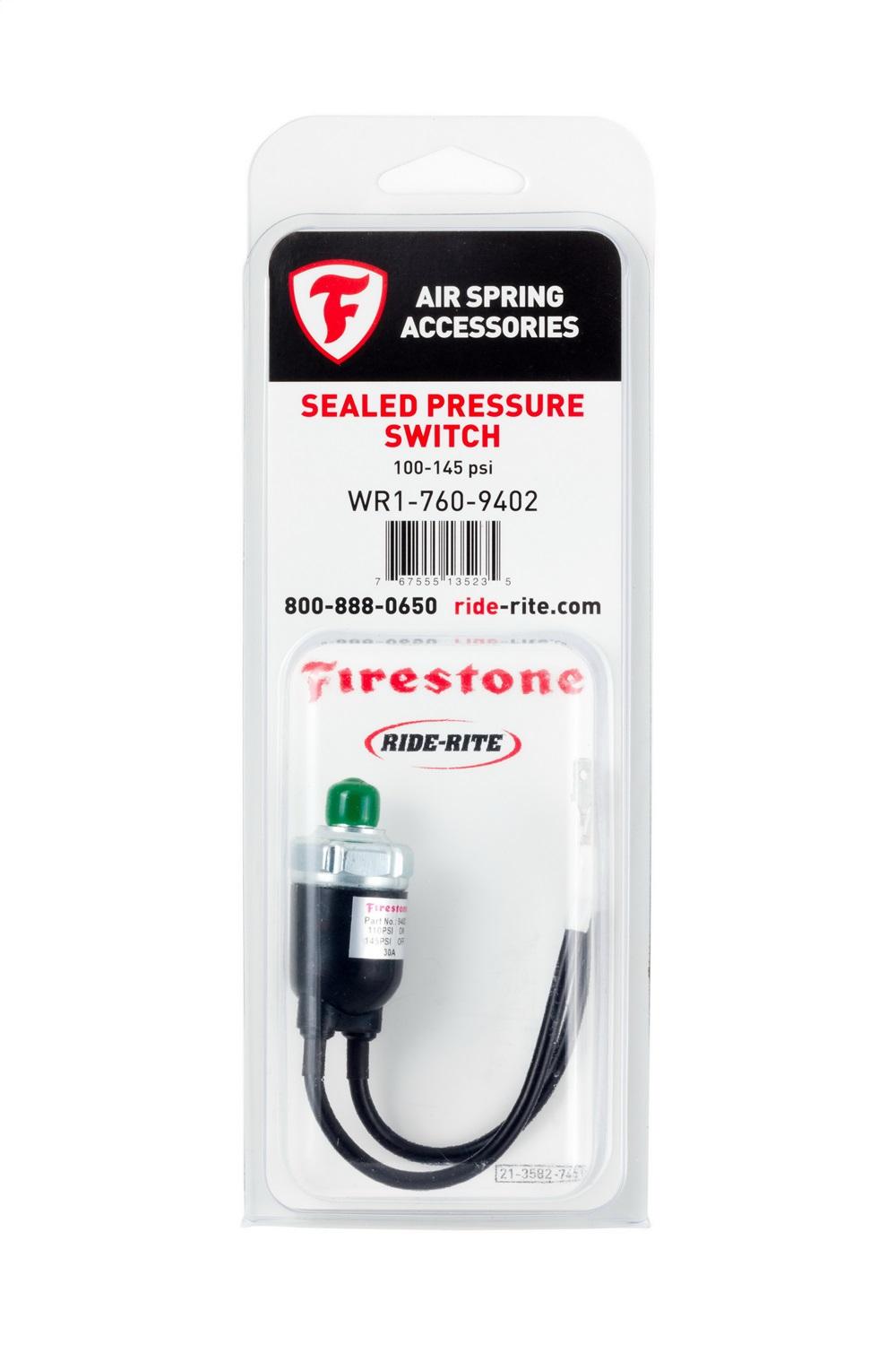 Firestone Ride-Rite Sealed Pressure Switch 110-145 Psi - WR17609402