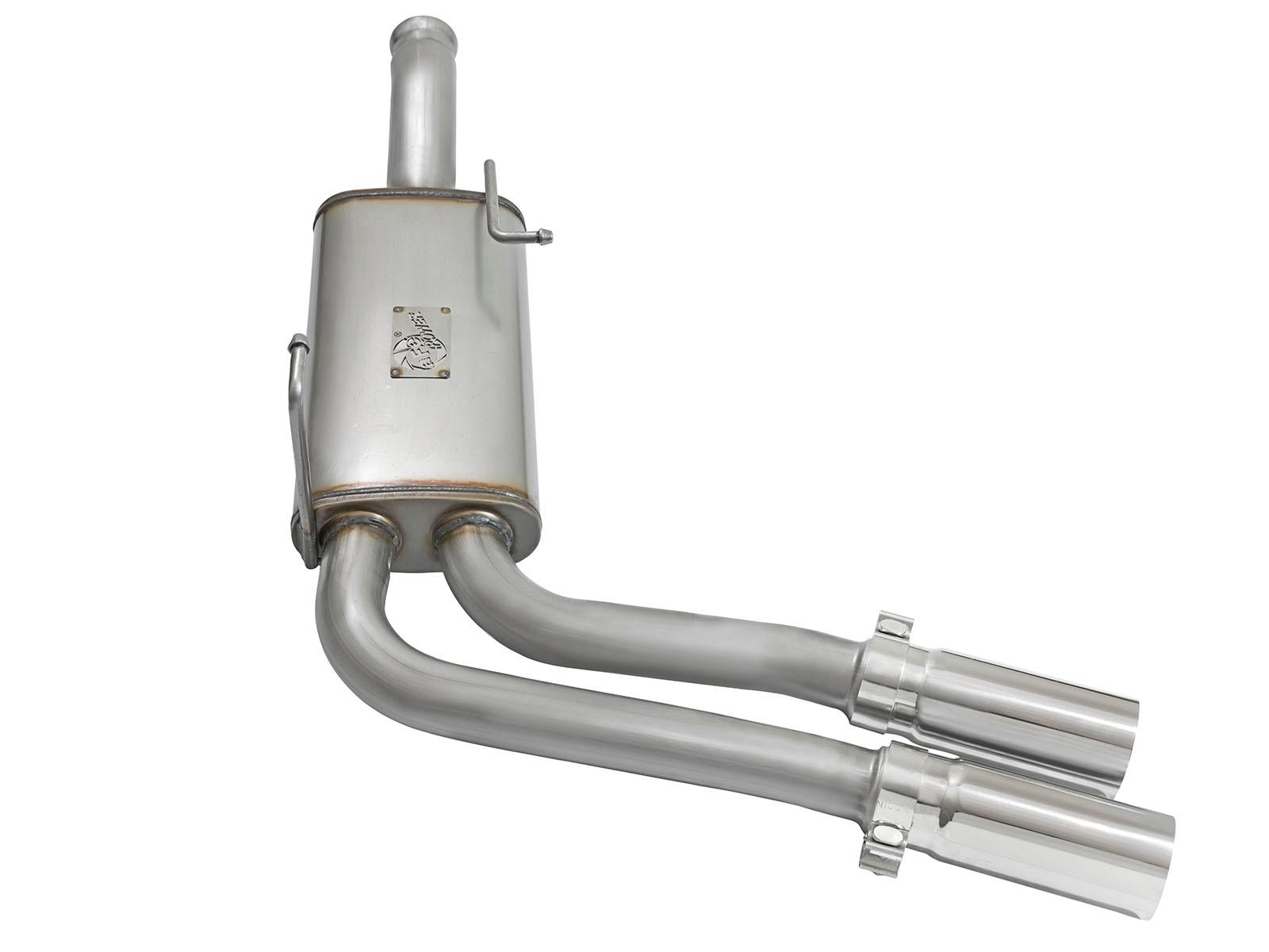 AFE Rebel Series 3 IN to 2-1/2 IN 409 Stainless Steel Cat-Back Exhaust w/ Polish Tip - 49-44070-P