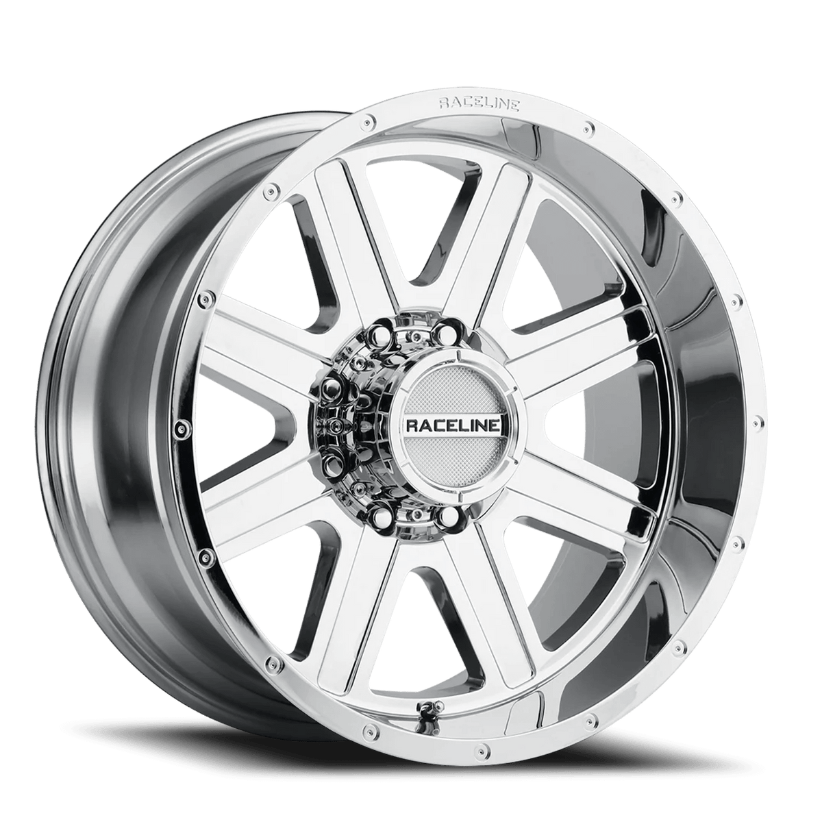 Raceline Wheels Aluminum Wheels 20x10 Hostage 940C Chrome -19 Offset 8 on 165.1 Bolt Pattern 125.2 Bore Raceline - 940C-21080-19