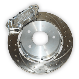Aerospace Components 4 Piston Pro Street Front Drilled, Slotted, Brake Kit 05-14 Mustang (Hat  Style) - AC-252VRDSP