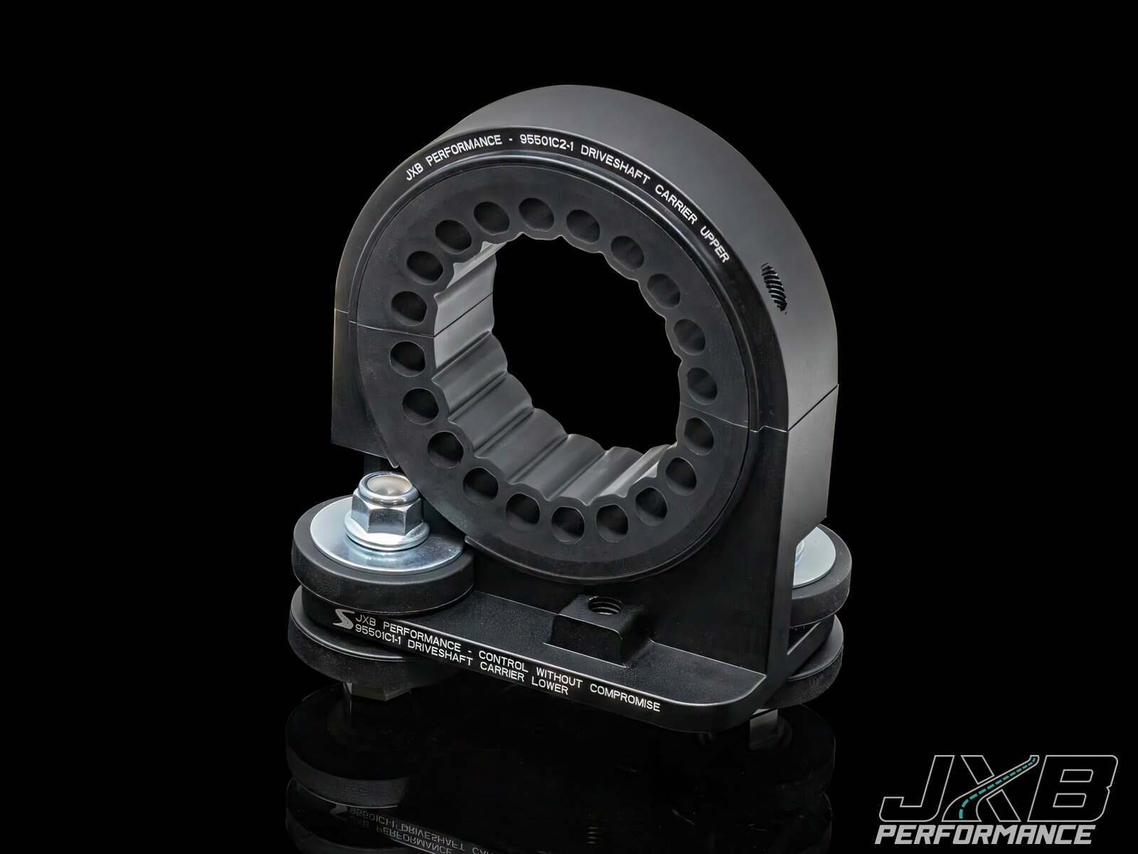 JXB Performance Driveshaft Carrier - Porsche 955 Cayenne/VW 7L Touareg - Street Bushings - With Tunnel Brace - 95501A0-SB