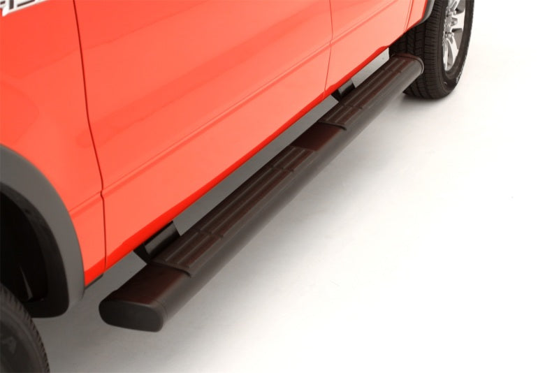 Lund 6Inch-Oval Straight Nerf Bars; Composite; Black - 22268068
