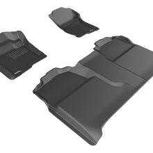 3D MAXpider 2007-2013 Chevrolet Silverado Crew Cab Kagu 1st 2nd Row Floormats - Black