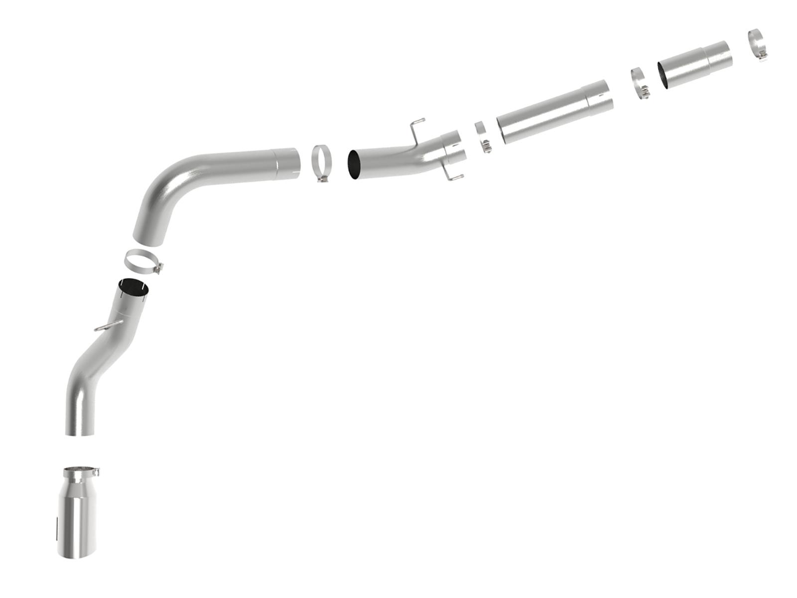 AFE Large Bore-HD 5 IN 409 Stainless Steel DPF-Back Exhaust System w/Polished Tip (RAM Diesel Trucks 19-20 L6-6.7L (td) This item will only fit Mega Cab & Crew Cab Short Bed models with 160 IN & 149 IN wheelbase) - 49-42078-P