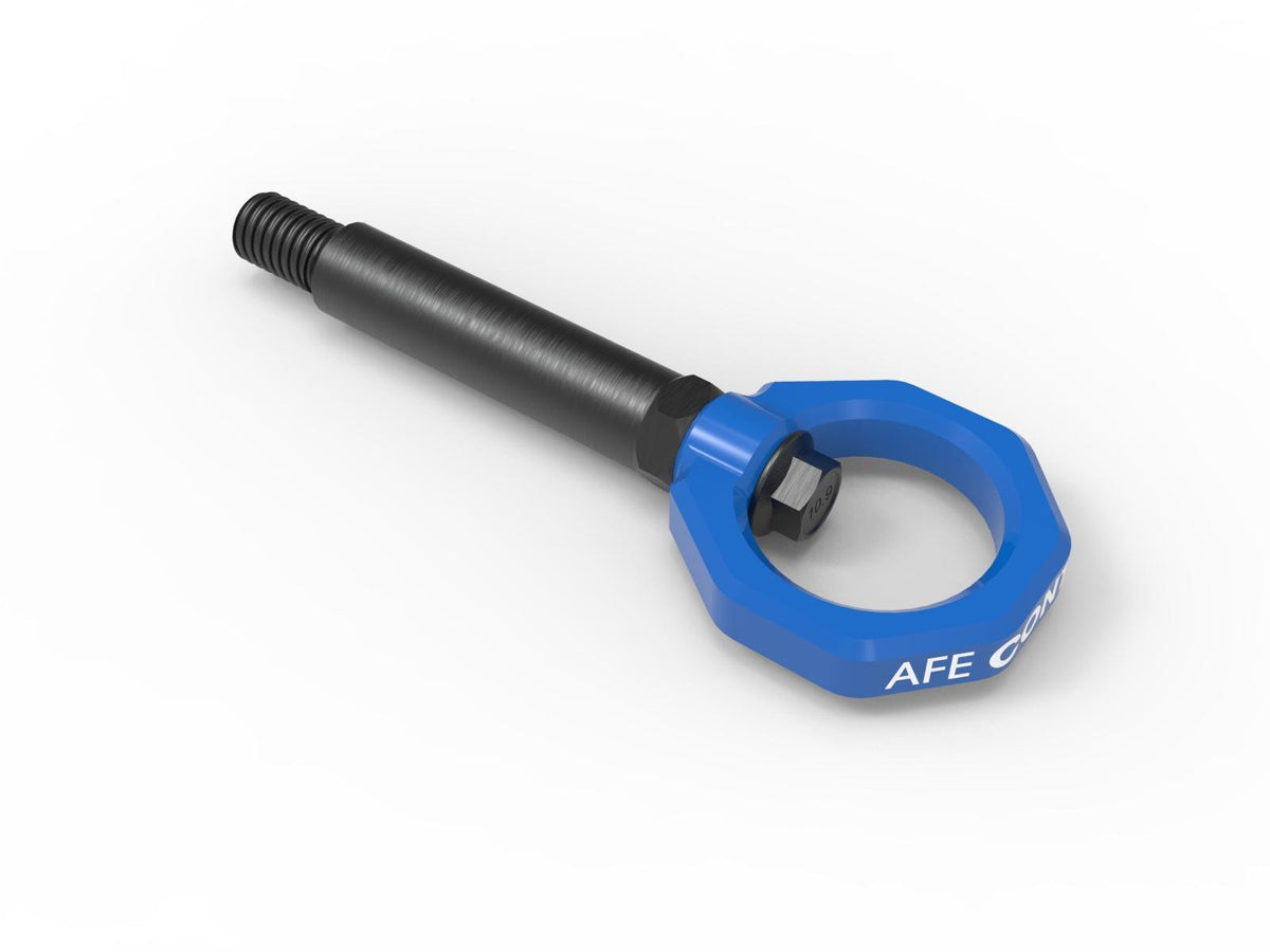 aFe CONTROL Rear Tow Hook Blue - 450-502002-L