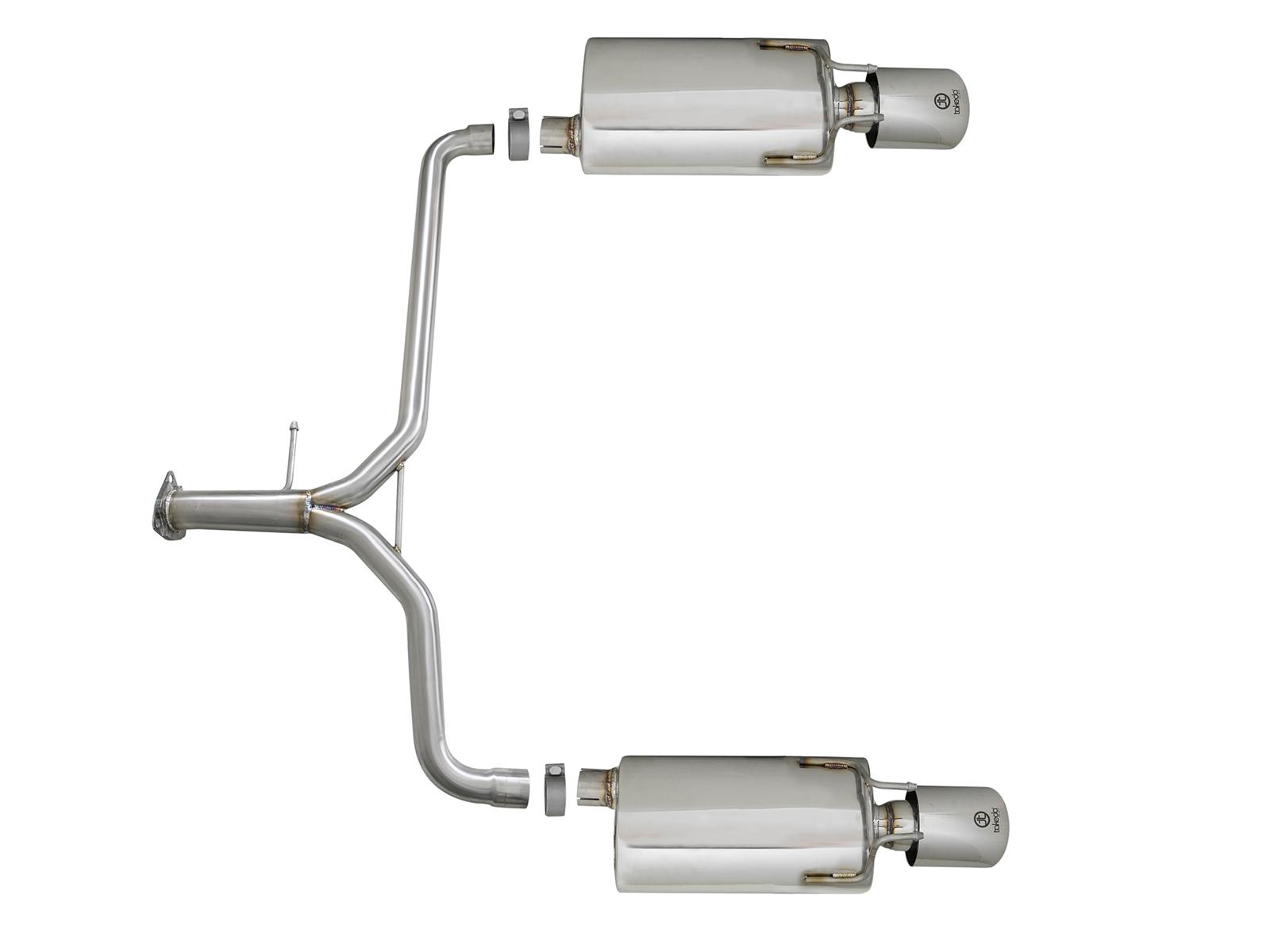 AFE Takeda 1-3/4 IN to 2-1/4 IN 304 Stainless Steel Axle-Back Exhaust w/ Polish Tips (2013-2017 Accord, Accord) - 49-36604