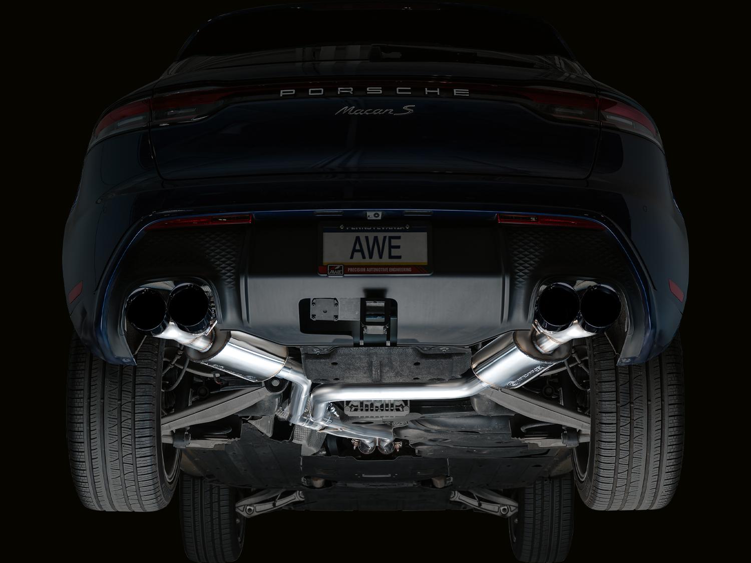 AWE Touring Edition Exhaust for '22+ Porsche Macan 2.9TT - Diamond Black Tips - 3015-43952