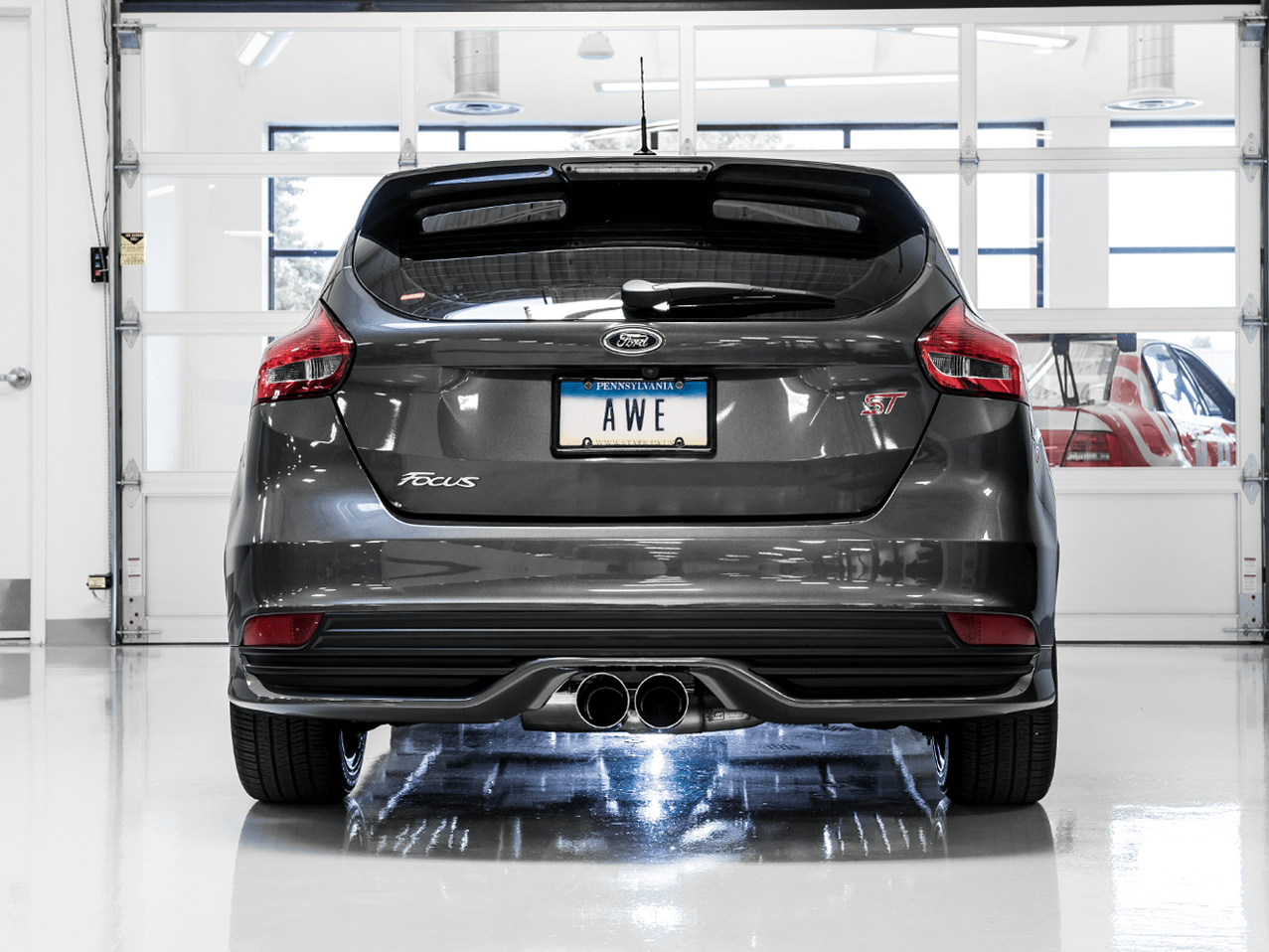 AWE 3015-33092 2013-2018 Focus ST Touring Edition Catback Exhaust with Diamond Black Tips (Non Resonated)