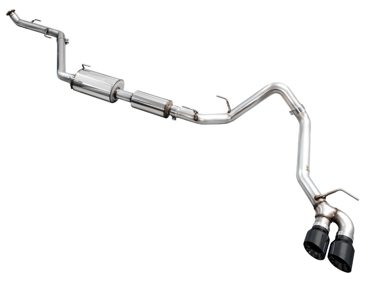AWE 0FG Exhaust - Dual Diamond Black Tips (2024+ Toyota Tacoma 2.4T) - 3015-33254