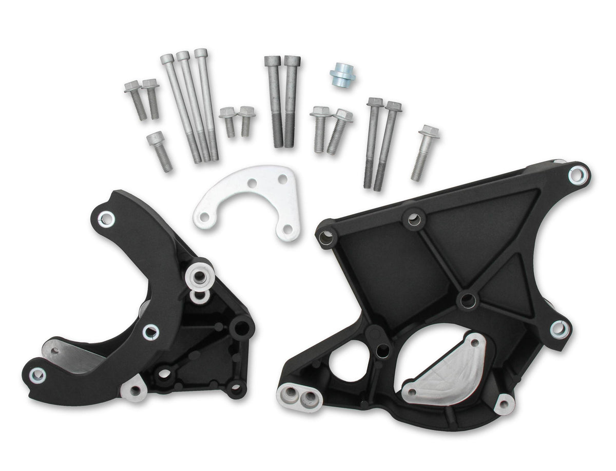 Holley LS/LT Accessory Drive Bracket - A/C, P/S &amp; Alt Brackets - works with R4 compressor.  - 20-131BK