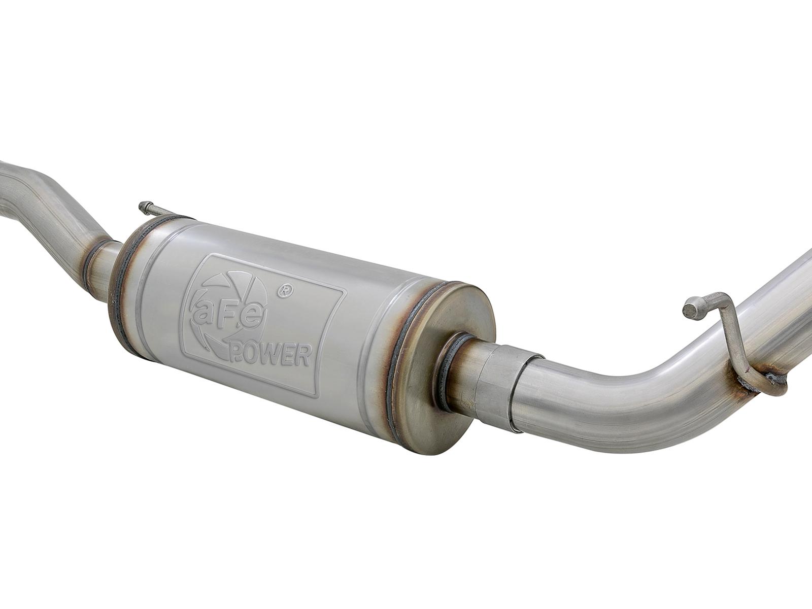 AFE Rebel Series 2-1/2 IN 409 Stainless Steel Cat-Back Exhaust System w/ Black Tips - 49-48062-B