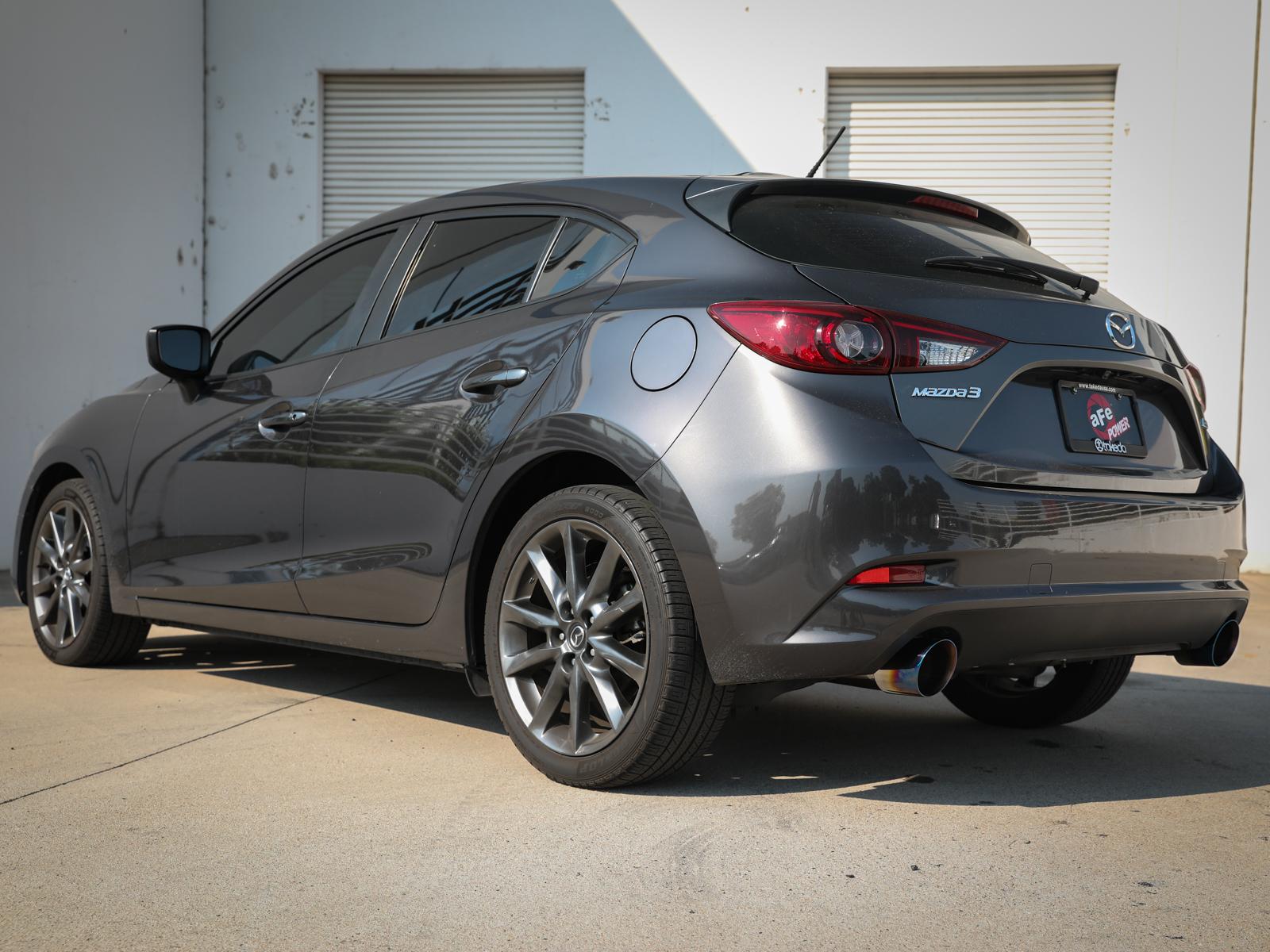 AFE Takeda 2-1/2 IN 304 Stainless Steel Cat-Back Exhaust System w/ Blue Flame Tips (Mazda 3 14-18 L4-2.0/2.5L) - 49-37015-L