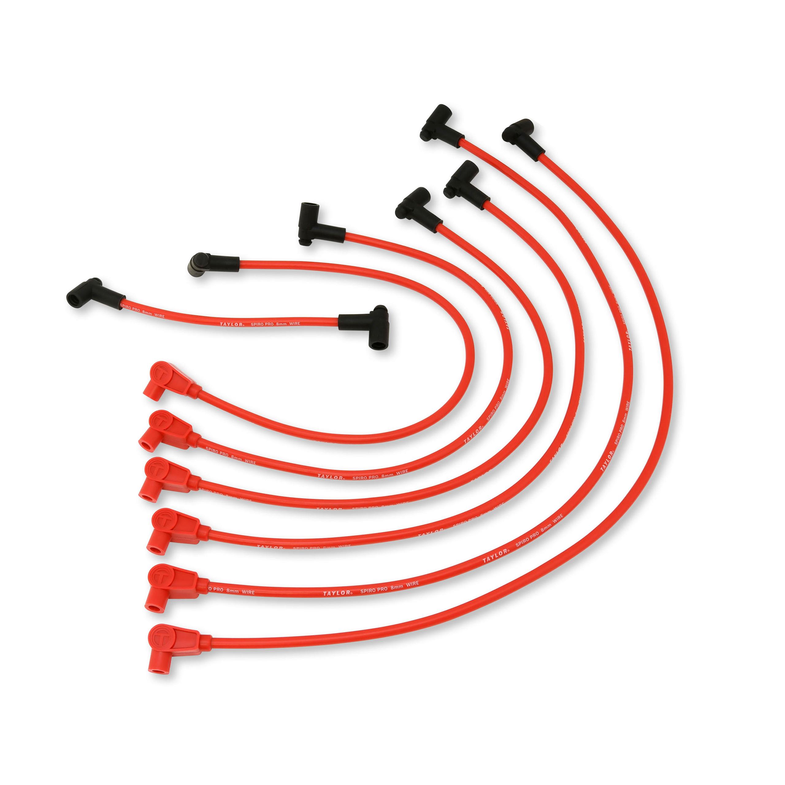 TAYLOR CABLE 8mm Spiro-Pro custom 6 cyl red - 72206