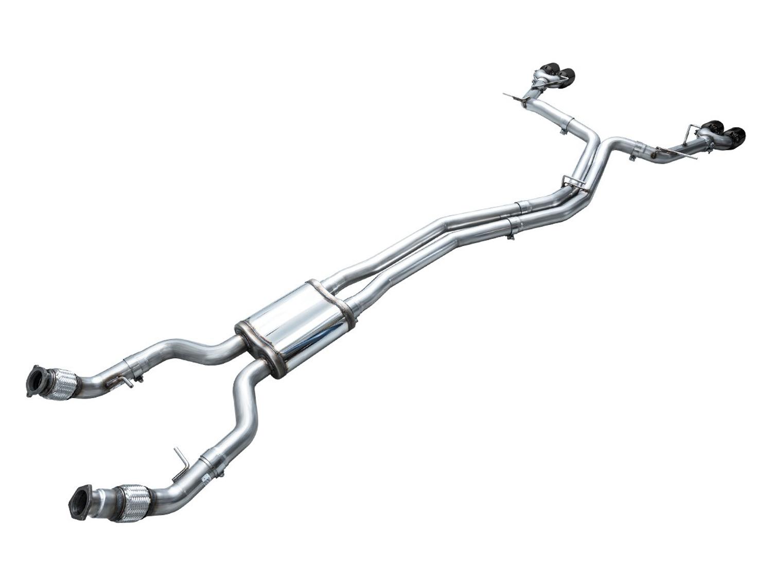 AWE Track Edition for Audi C8 S6/S7 - Diamond Black Tips - 3020-43109
