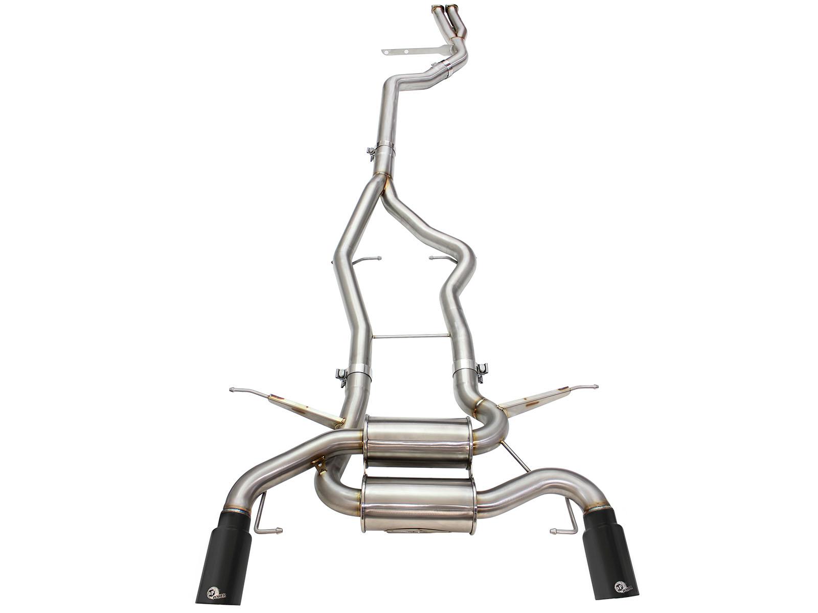 AFE MACH Force-Xp 3 IN to 2-1/2 IN Stainless Steel Cat-Back Exhaust w/ Black Tip (2011-2013 335i, 335i, 335i xDrive, 335i xDrive) - 49-36328-B