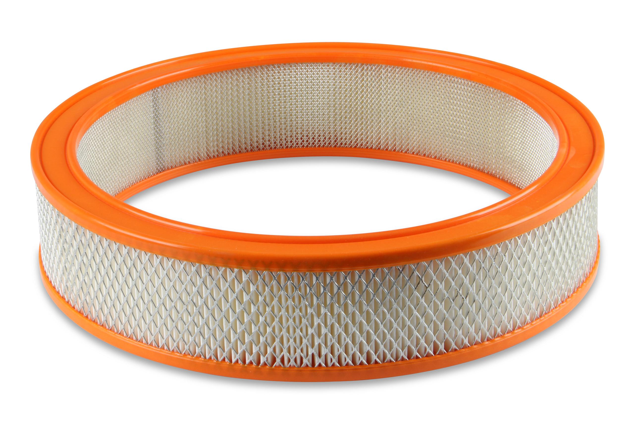 Holley Air Filter - 14"x3" - White Paper Element - Orange Ring.  - 120-179