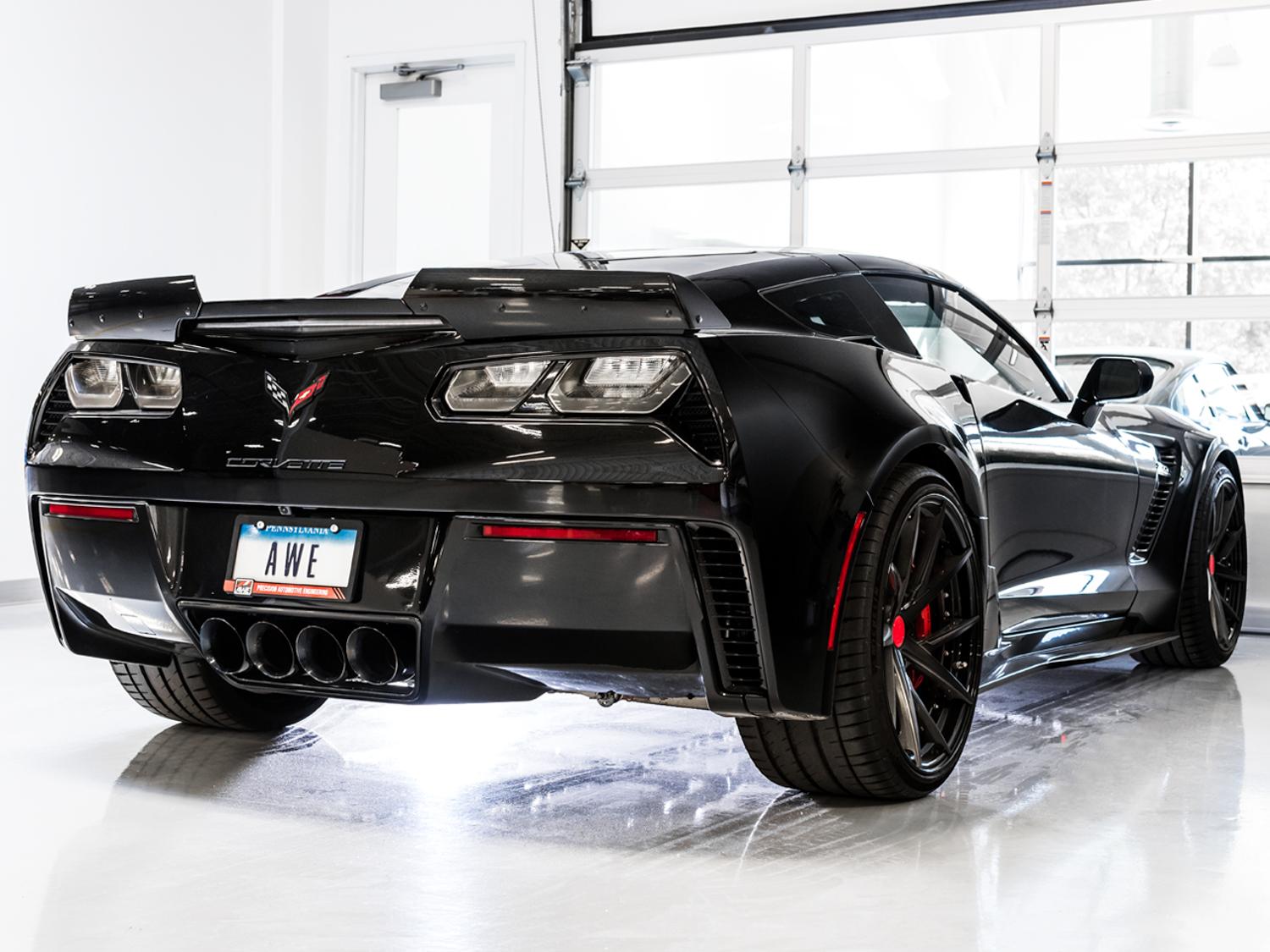 AWE Tuning 14-19 Chevy Corvette C7 Z06/ZR1 (w/o AFM) Touring Edition Axle-Back Exhaust w/Black Tips - 3015-43143