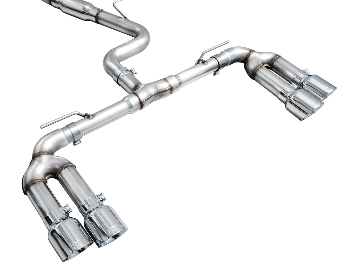 AWE Track Edition Exhaust for Audi 8Y S3 - Chrome Silver Tips - 3020-42897