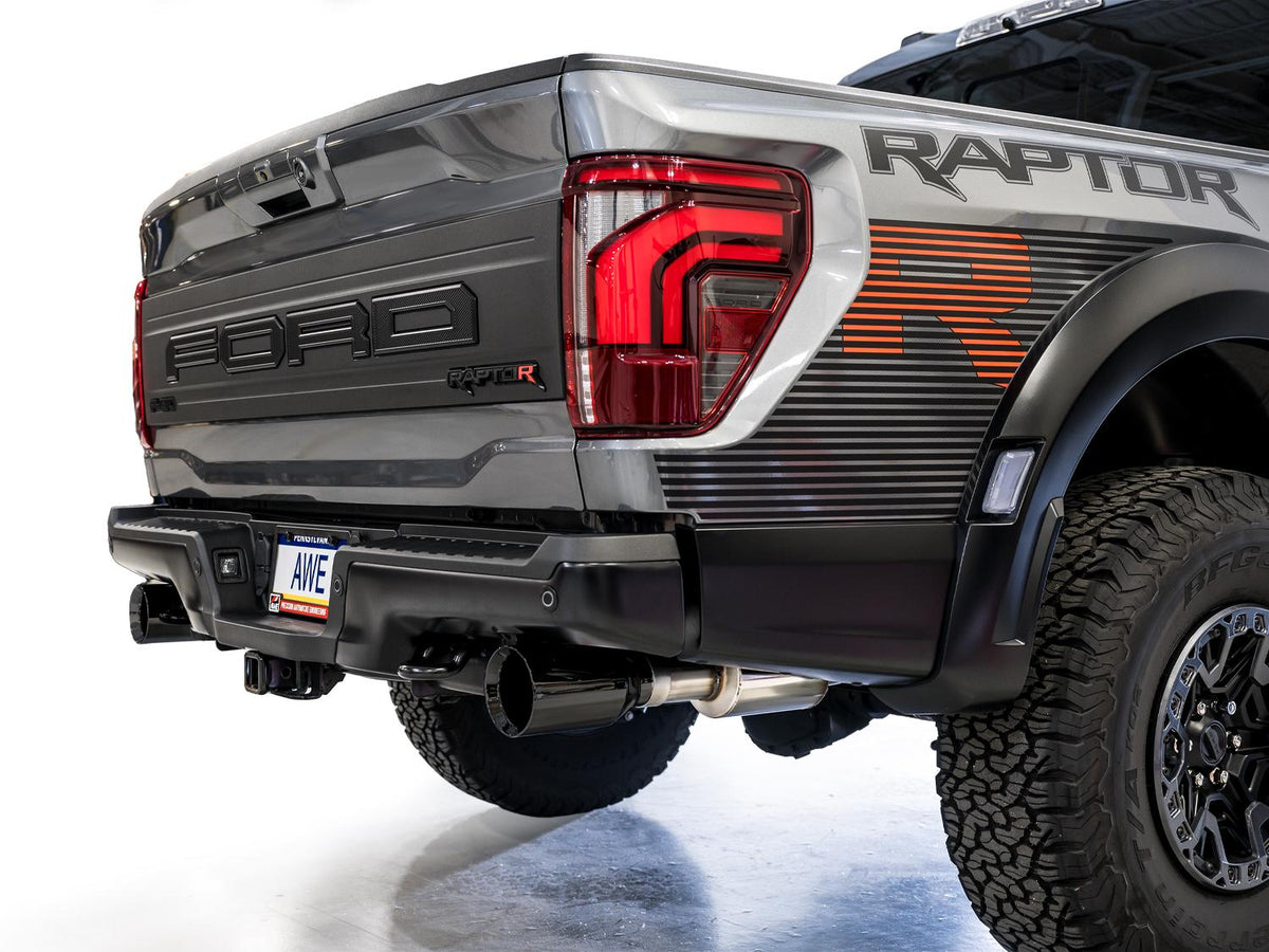 AWE SwitchPath Exhaust - Diamond Black Tips (2023-2025 F-150 Raptor R 5.2L) - 3025-33852