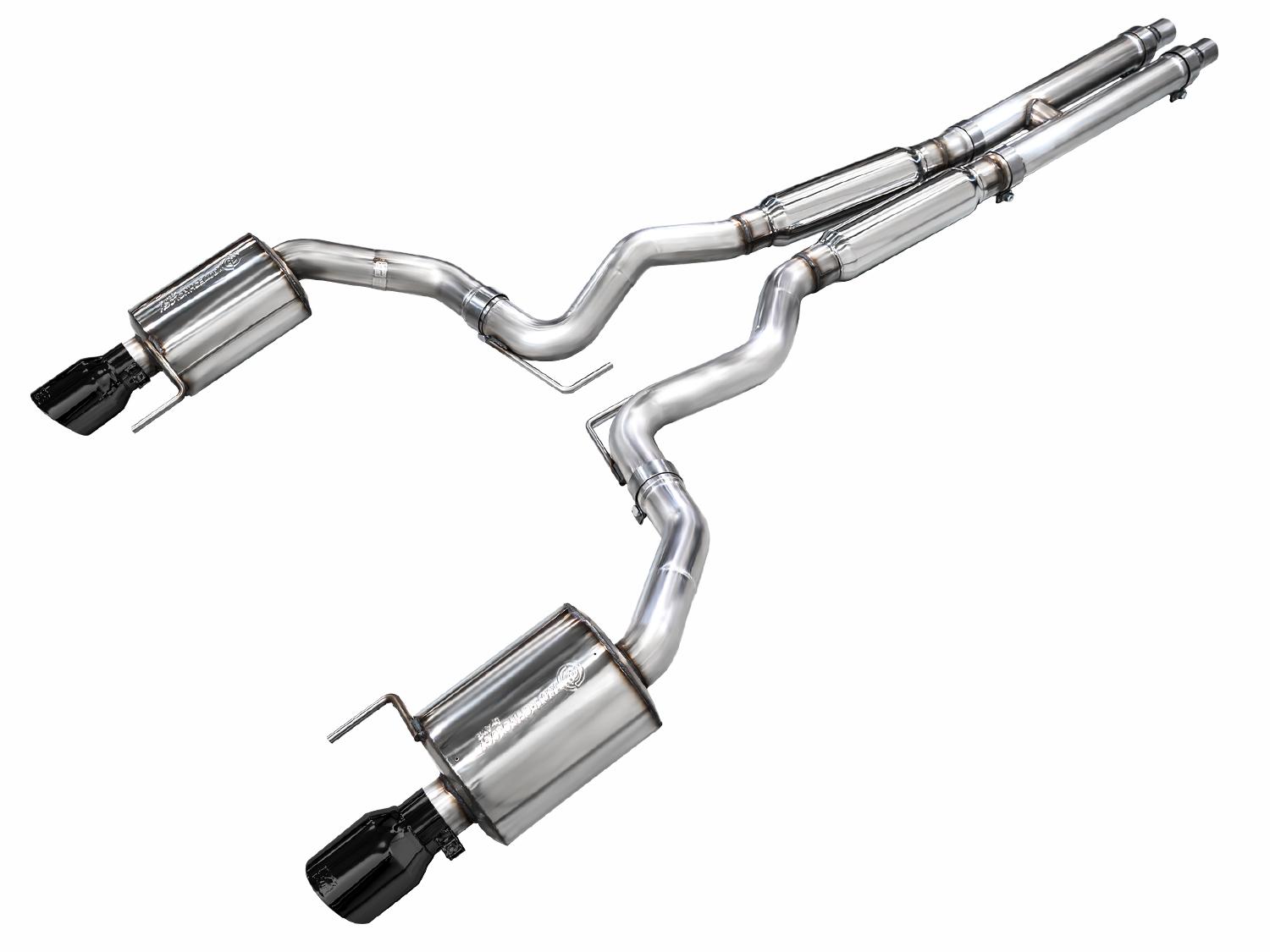 AWE Touring Edition Catback Exhaust - Dual Diamond Black Tips (2024-2026 Mustang GT) - 3015-33650