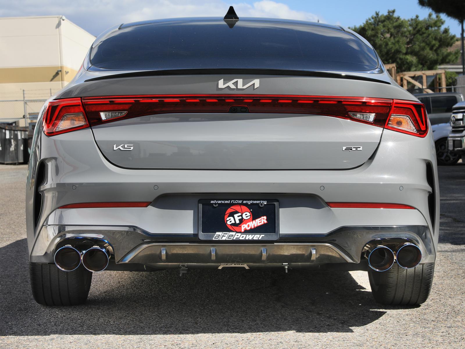 AFE Takeda 3 IN to 2-1/2 IN 304 Stainless Steel Axle-Back Exhaust w/ Blue Flame Ti (2021-2024 K5 GT) - 49-37043-L