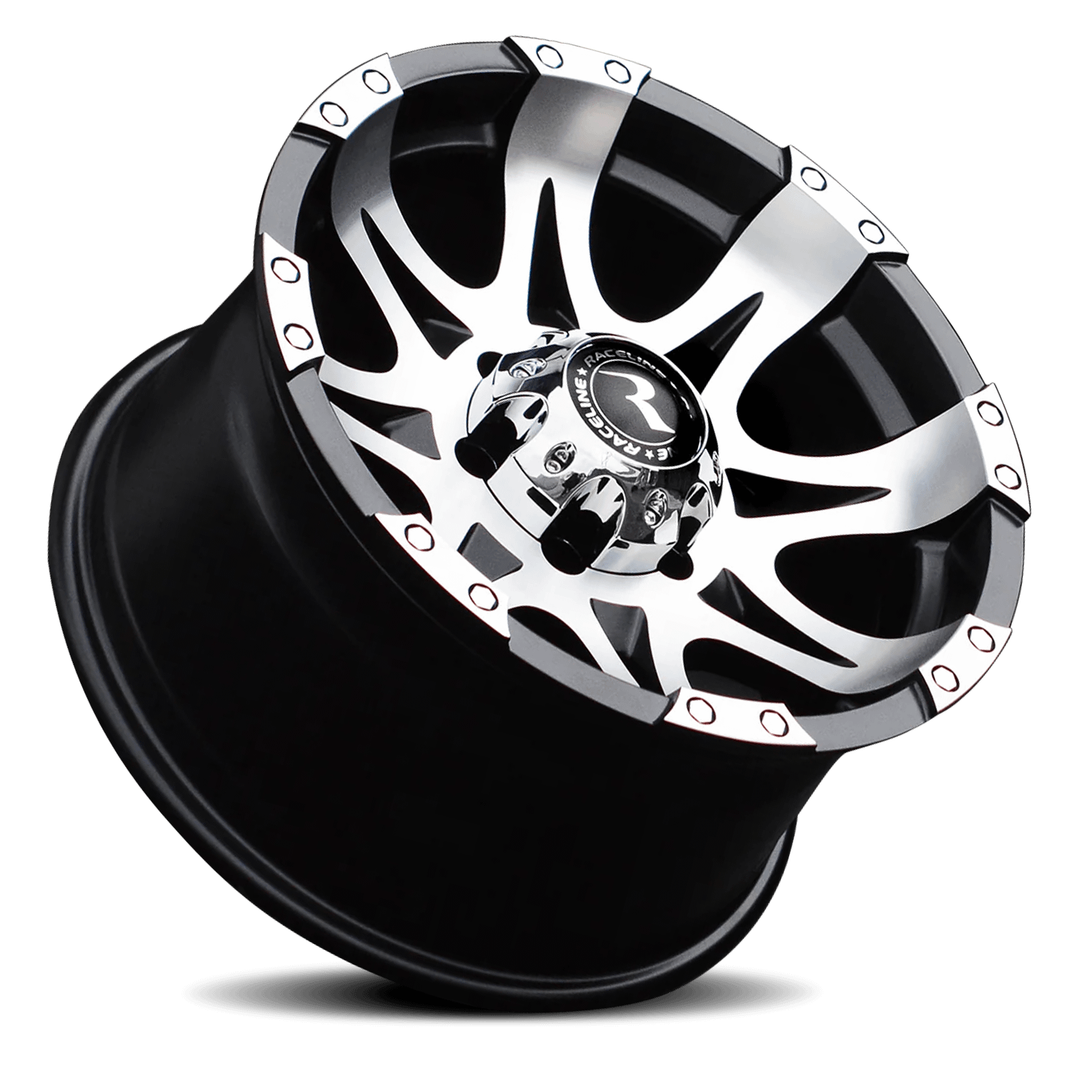 Raceline Wheels Aluminum Wheels 17x9 Raptor 982 Machined Face Black 6 Offset 6 on 135 Bolt Pattern 87.1 Bore Raceline - 982-79065