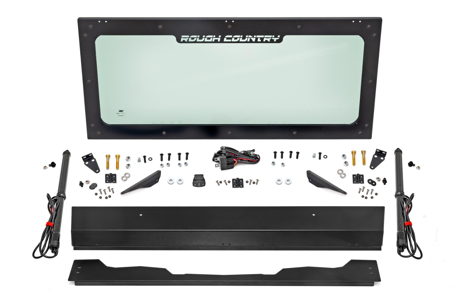 Rough Country Electric Tilt Windshield Glass Honda Pioneer 1000 (2016-2025 SXS1000M3 Pioneer 1000, SXS1000M5 Pioneer 1000-5, SXS1000M5 Pioneer 1000-5 Deluxe, SXS1000M3 Pioneer 1000 Limited Edition, SXS1000M5 Pioneer 1000-5 Limited Edition, SXS1000M3 Pione