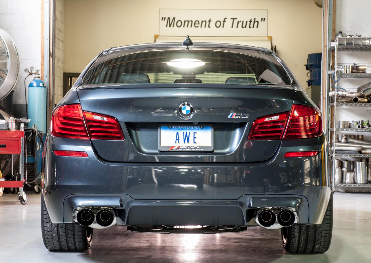 AWE Tuning BMW F10 M5 Touring Edition Axle-Back Exhaust Diamond Black Tips - 3015-43066