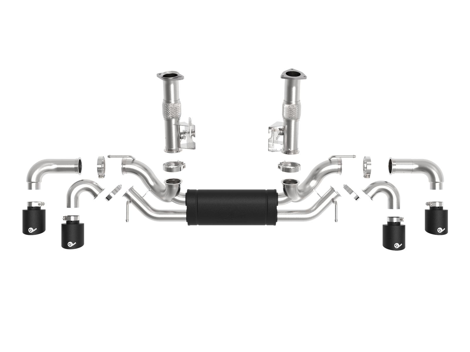 AFE MACH Force-Xp 304 Stainless Steel Cat-Back Exhaust w/ Muffler Black (No NPP) (Chevrolet Corvette (C8) 2020 V8-6.2L) - 49-34127-B